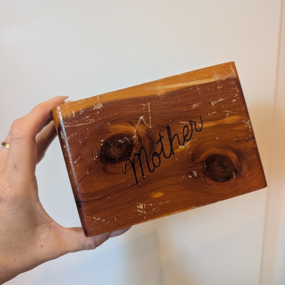 Wooden Keepsake Box with 'Mother' Inscription